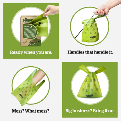Pogi'S Dog Poop Bags with Easy-Tie Handles - 300 Doggy Leak-Proof, Ultra Thick, Scented Poop Bags for Dogs, Cat